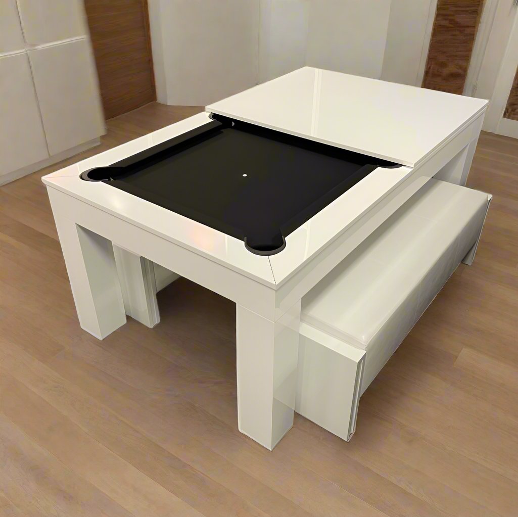 Duo Milano Pool Dining Table - White Gloss - 6ft & 7ft