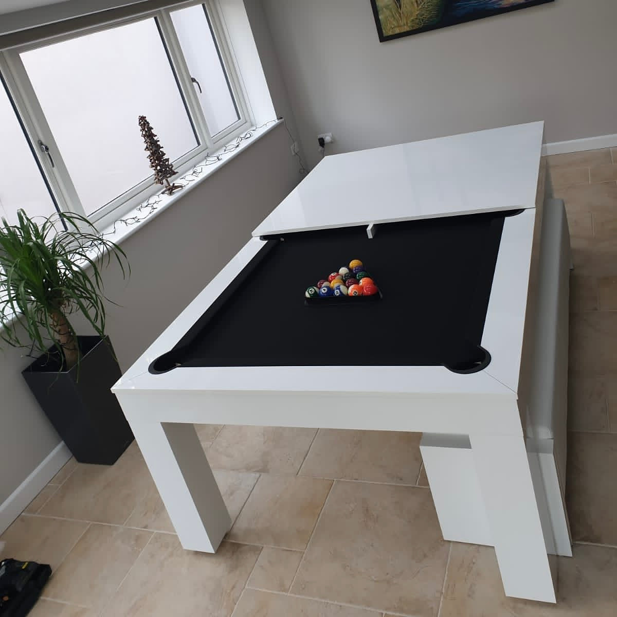 Duo Milano Pool Dining Table - White Gloss - 6ft & 7ft