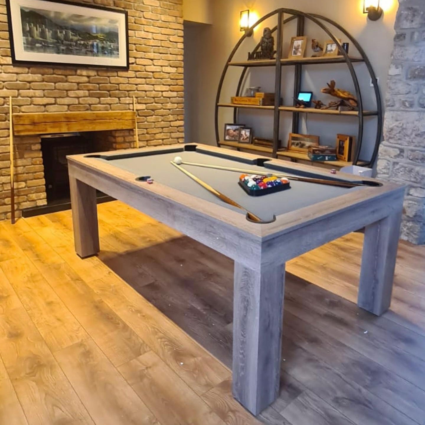 Duo Milano Pool Dining Table - Rustic Oak - 6ft