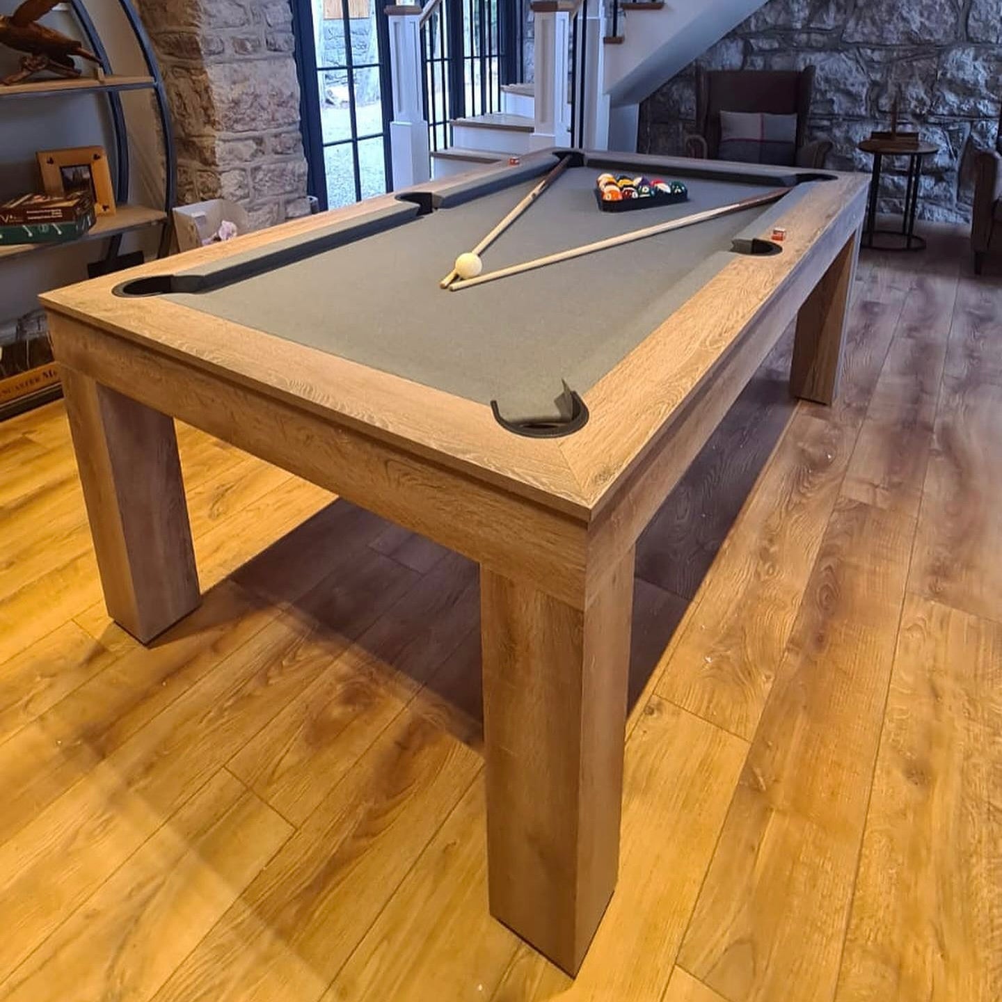 Duo Milano Pool Dining Table - Rustic Oak - 6ft