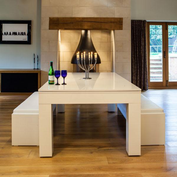 Duo Milano Pool Dining Table - White Gloss - 6ft & 7ft