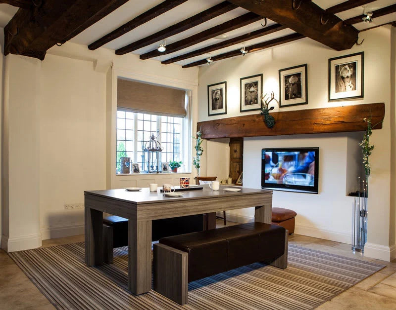 Duo Milano Pool Dining Table - Rustic Oak - 6ft