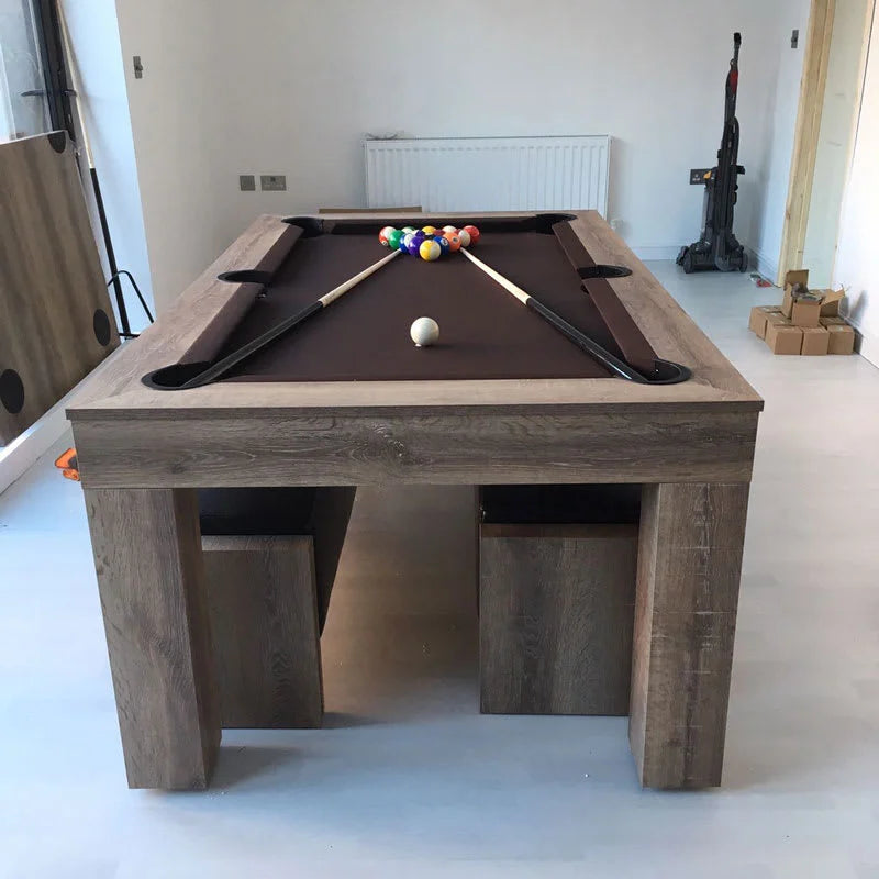 Duo Milano Pool Dining Table - Rustic Oak - 6ft
