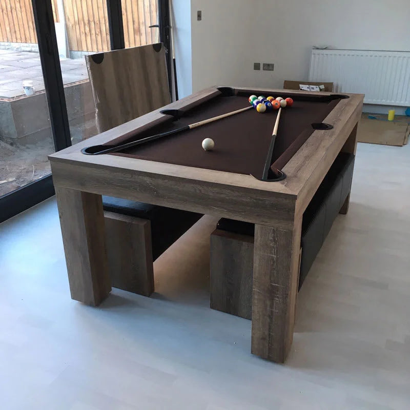 Duo Milano Pool Dining Table - Rustic Oak - 6ft