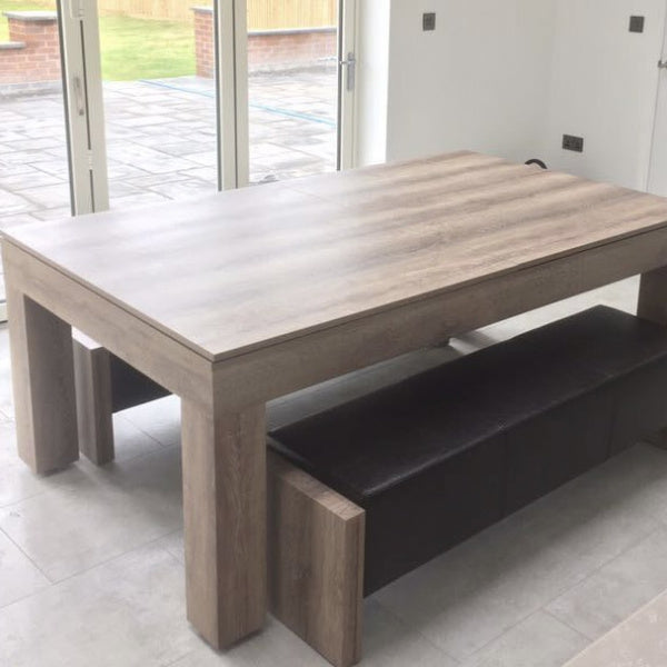 Duo Milano Pool Dining Table - Rustic Oak - 6ft