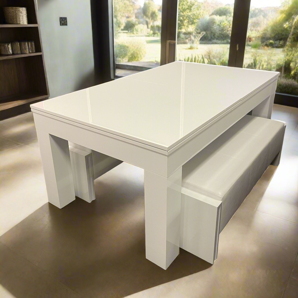 Duo Milano Pool Dining Table - White Gloss - 6ft & 7ft