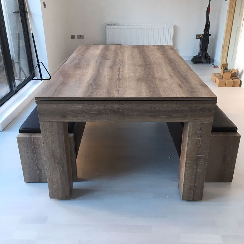 Duo Milano Pool Dining Table - Rustic Oak - 6ft