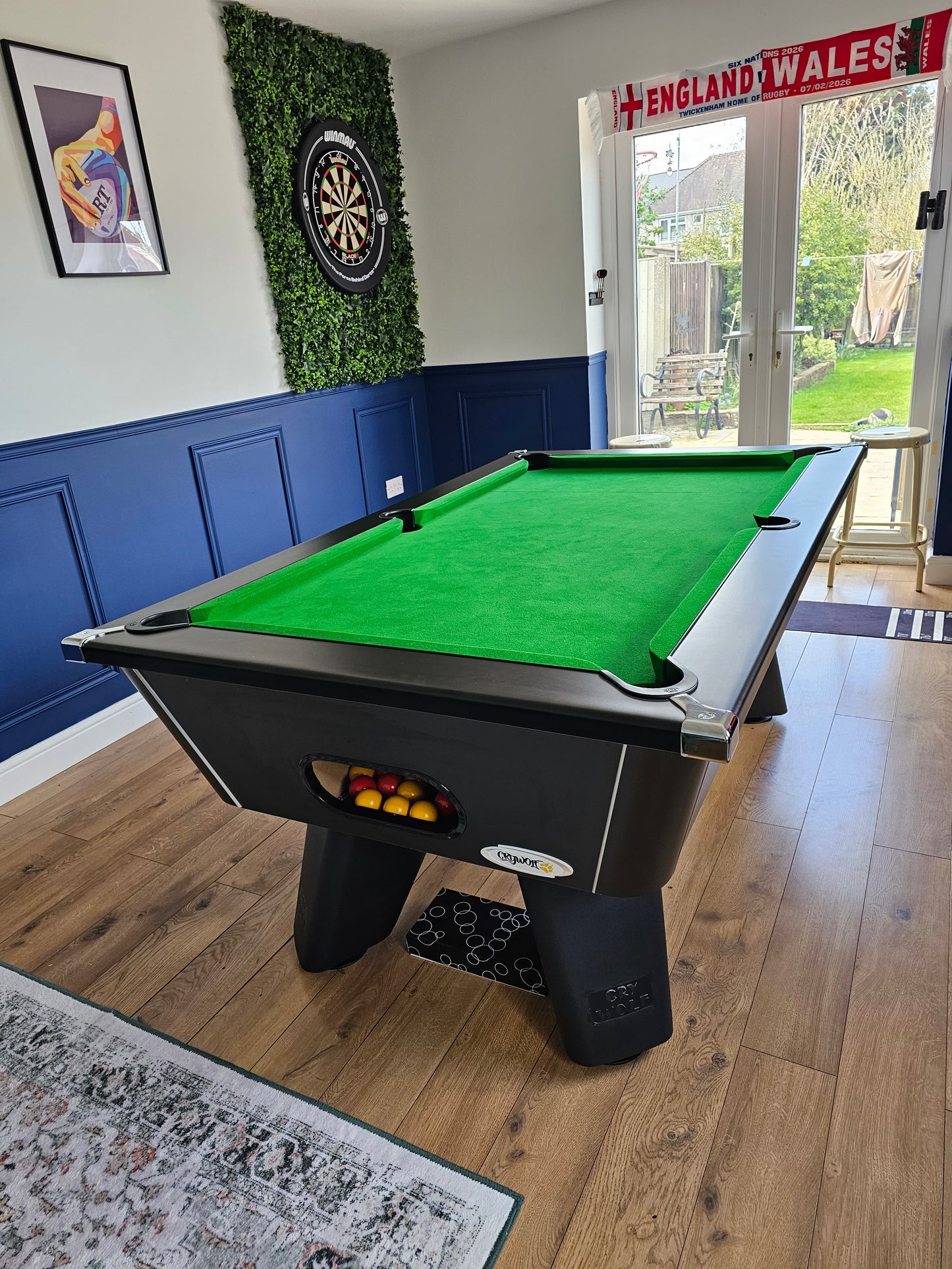 Cry Wolf Slate Pool Table - Matte Black - 6ft & 7ft