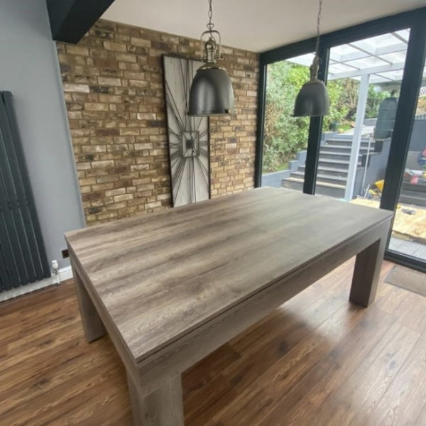 Duo Milano Pool Dining Table - Rustic Oak - 6ft