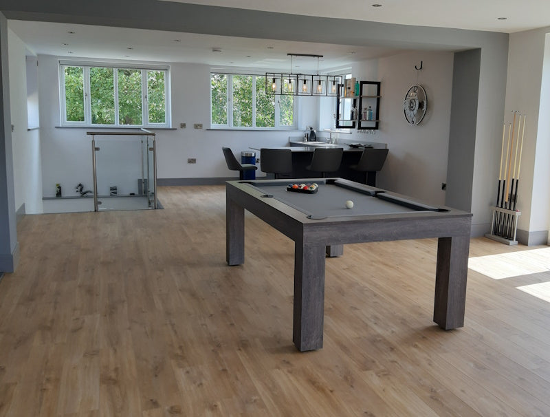 Duo Milano Pool Dining Table - Grey Oak - 6ft & 7ft