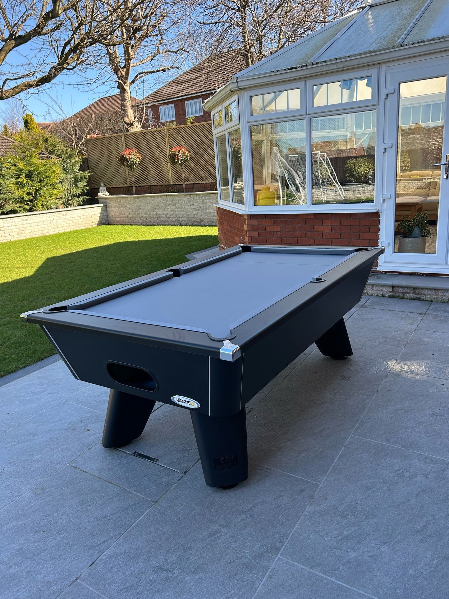Cry Wolf Outdoor Slate Pool Table - Matte Black - 6ft & 7ft
