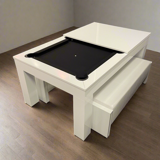 Duo Milano Pool Dining Table - White Gloss - 6ft & 7ft