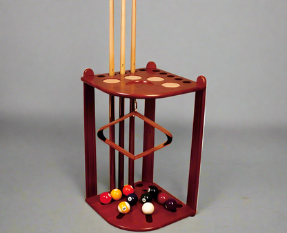 Corner Cue Stand | 10 Cues |  Honey Maple Finish