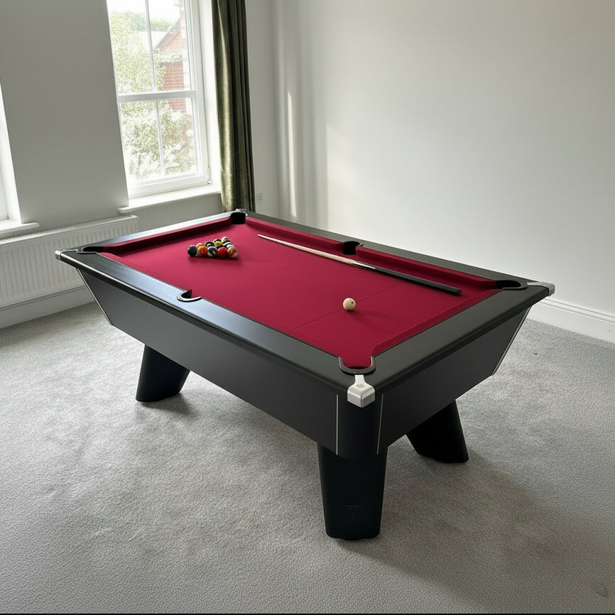 Cry Wolf Slate Pool Table - Matte Black - 6ft & 7ft