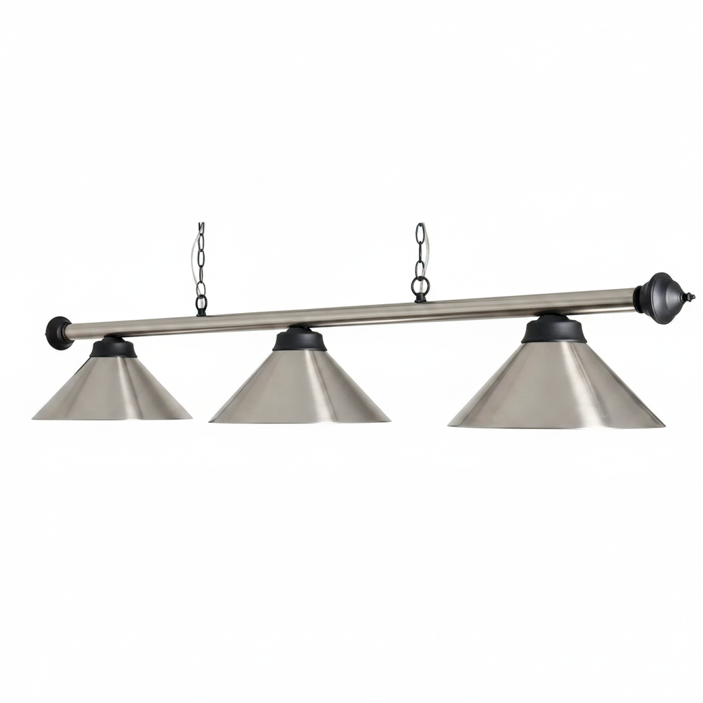Brushed Steel Pool Table Light | 3-Light