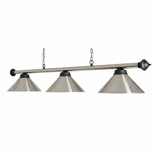Brushed Steel Pool Table Light | 3-Light