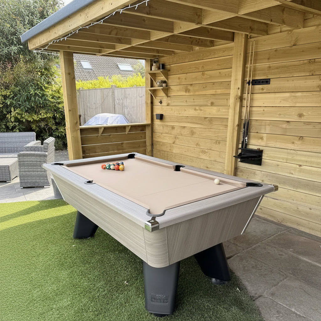 Cry Wolf Outdoor Slate Pool Table - Driftwood - 6ft & 7ft