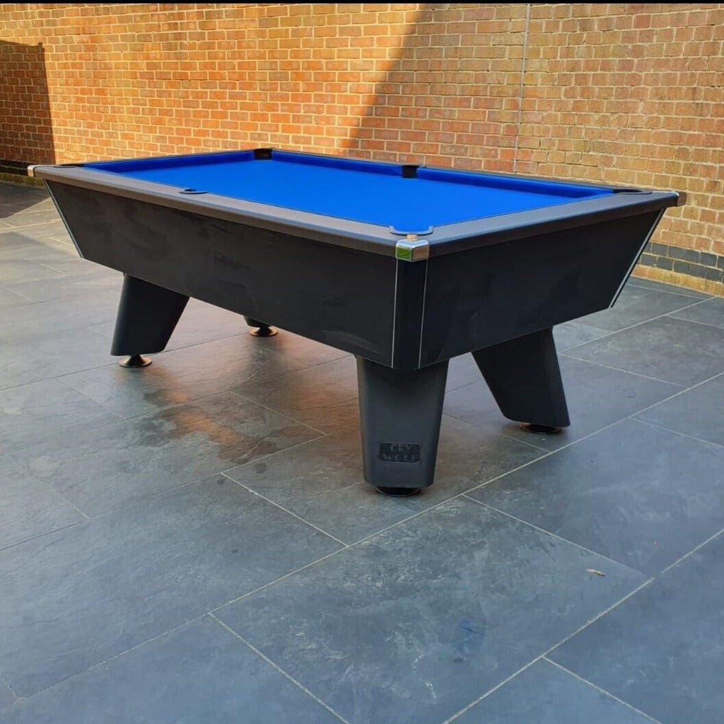 Cry Wolf Outdoor Slate Pool Table - Matte Black - 6ft & 7ft