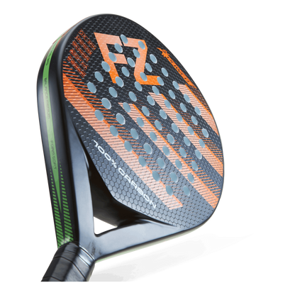 Close-up of the textured face on the FZ FORZA Blast Spin padel racket