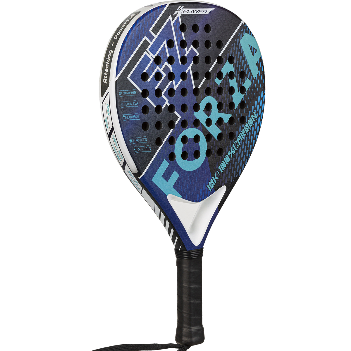 FZ FORZA Brace Power padel racket in blue, black and white