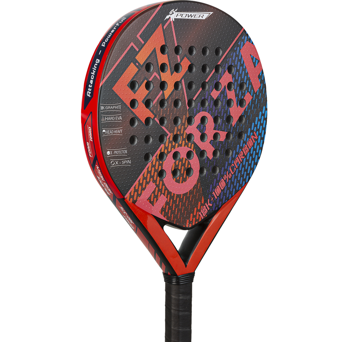 FZ FORZA Brace Spin padel racket in red and black