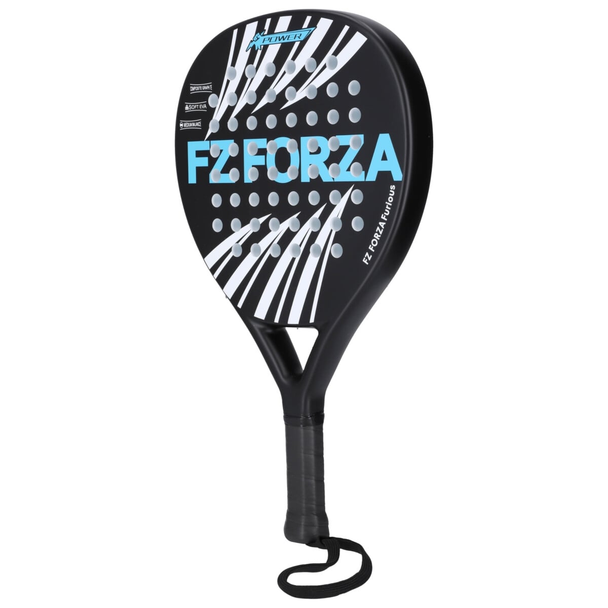 FZ FORZA Furious padel racket in black and white