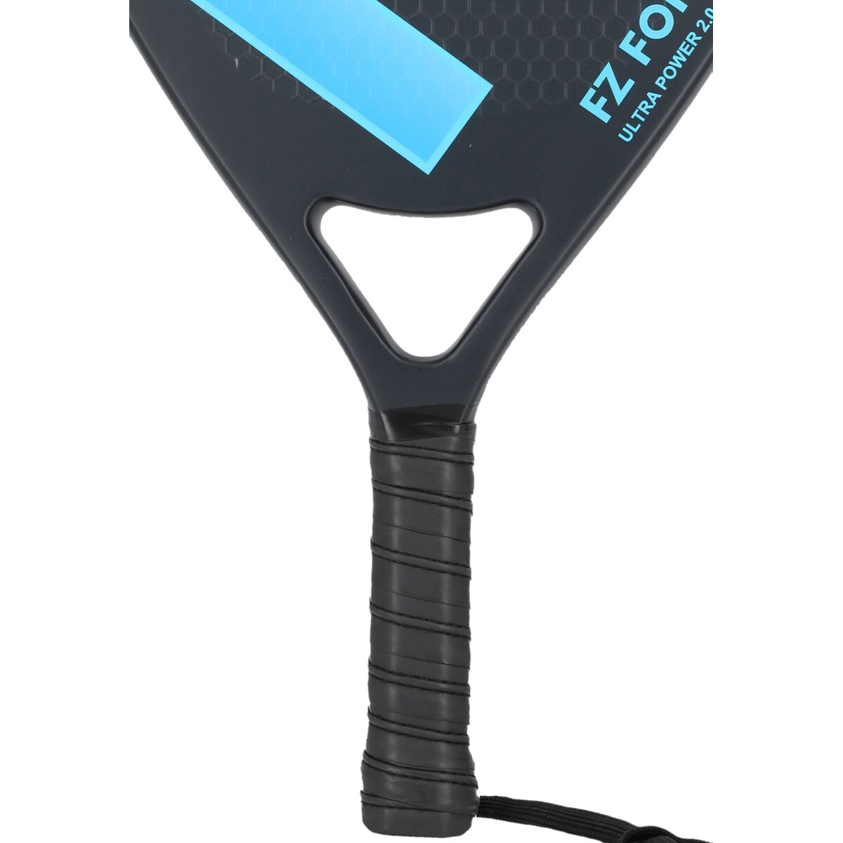 Detail view of the FZ FORZA Ultra Power 2.0 padel racket face