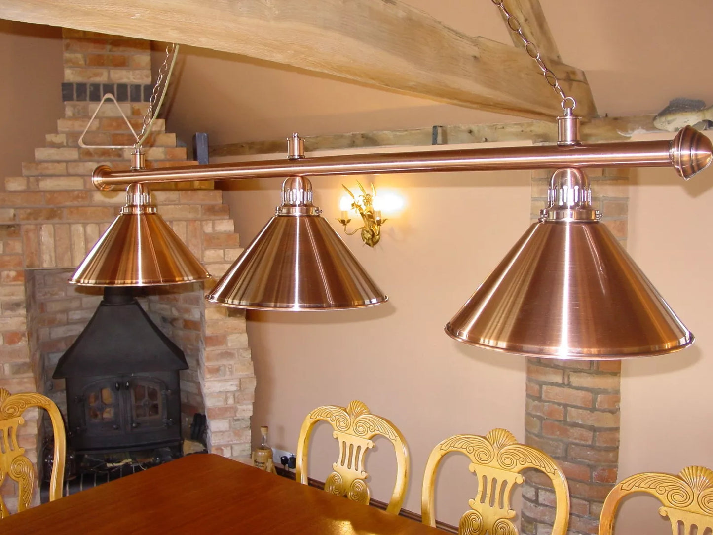 Brushed Copper Pool Table Light | 3-Light